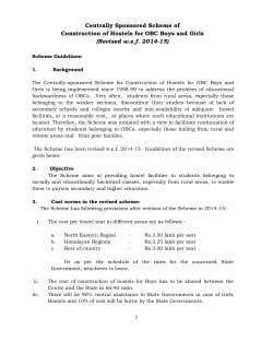 Guidelines Hostel Scheme - Ministry of Social Justice and
