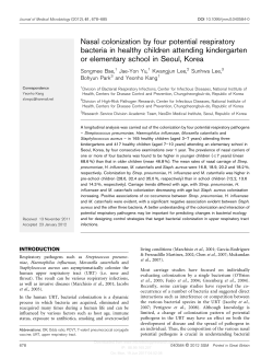 Nasal colonization by four potential respiratory bacteria in healthy