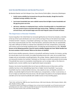 Low-Income Households and Income Volatility