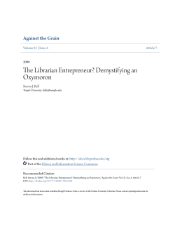 The Librarian Entrepreneur? Demystifying an Oxymoron