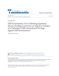 Self-Incrimination: Are Underlying Questions about a Pending