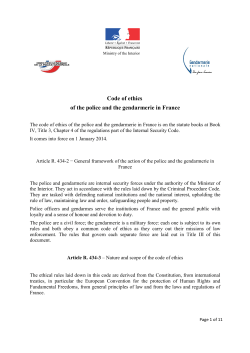 Code of ethics of the police and the gendarmerie in France