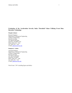 Evaluation of the Acceleration Severity Index Threshold Values