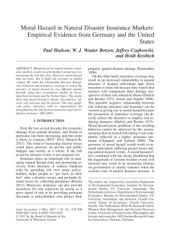 Moral Hazard in Natural Disaster Insurance Markets