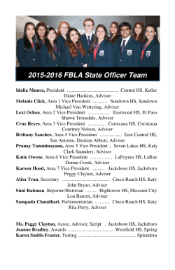 2015-2016 FBLA State Officer Team