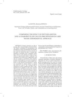 comparing the effect of phytoplankton and a charophyte on calcite