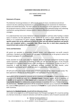 AFI Funding Guidelines - Alzheimer Forschung Initiative e.V.