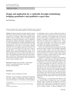 Design and application for a replicable foresight methodology