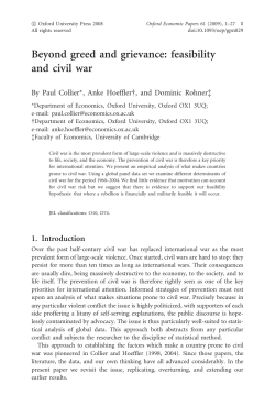 Beyond greed and grievance: feasibility and civil war