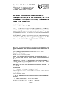 Interactive comment on &ldquo;Measurements of hydrogen cyanide (HCN