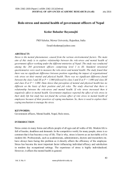 Role-stress and mental health of government officers of Nepal