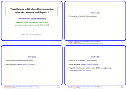 Tessellations in Wireless Communication Networks
