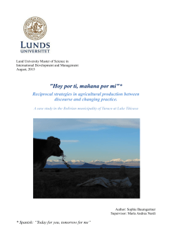 Hoy por ti, mañana por mi - Lund University Publications