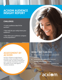 ACXIOM AUDIENCE INSIGHT REPORT