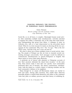 Dancing Defiance: The Politics of Pohnpeian Dance Performances