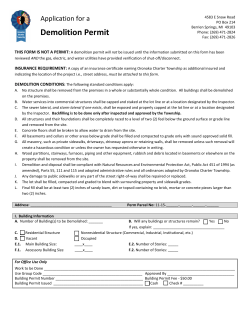 Demolition Permit - Oronoko Township