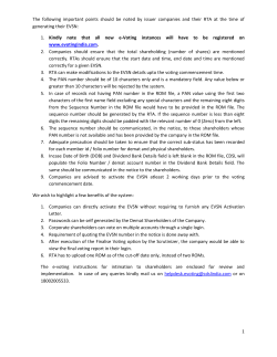 1 The following important points should be noted by issuer