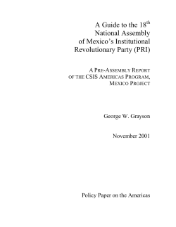 A Guide to the 18th National Assembly of Mexico`s Institutional