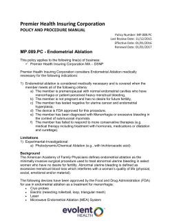 Endometrial Ablation - Premier Health Plan