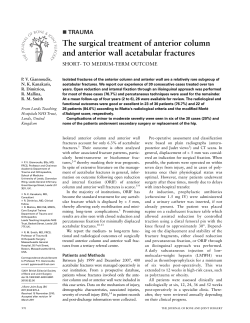 The surgical treatment of anterior column and anterior wall