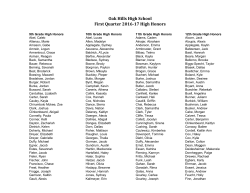 High honors - Oak Hills Local School District