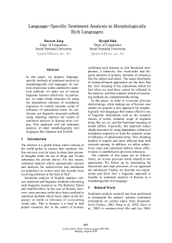 Language-Specific Sentiment Analysis in Morphologically Rich