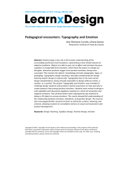 Pedagogical encounters: Typography and Emotion