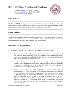 08.01 - Civil Rights Protections and Compliance