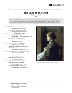 CommonLit | The Song of The Shirt