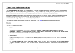 The Crop Definitions List