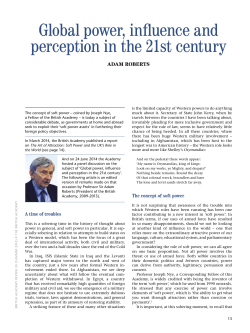 Global power, influence and perception in the 21st