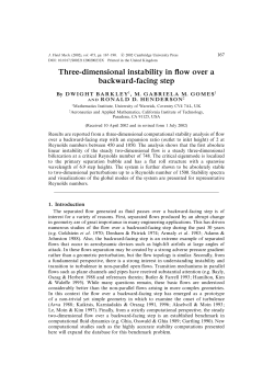 Three-dimensional instability in flow over a backward