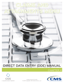 Claims and Attachments Menu