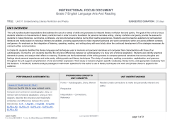 INSTRUCTIONAL FOCUS DOCUMENT Grade 7 English Language