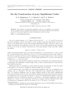 On the Construction of q-ary Equidistant Codes1