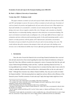 1 Economies of scale and scope in the European banking sector
