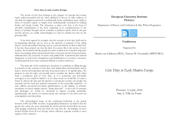 Civic Duty in Early Modern Europe