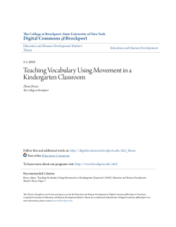Teaching Vocabulary Using Movement in a Kindergarten Classroom