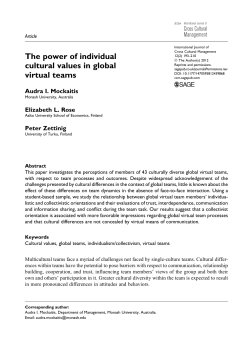The power of individual cultural values in global