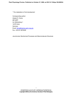 The metabolism of fruit development