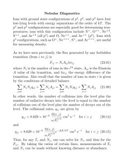 Nebular Diagnostics Ions with ground state configurations of p2, p3