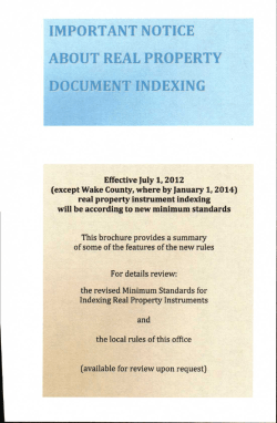 Important Notice about Real Property Document Indexing