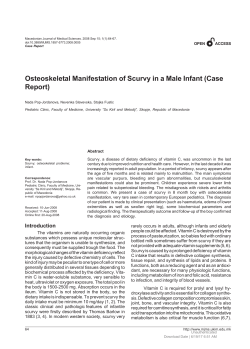 Osteoskeletal Manifestation of Scurvy in a Male Infant (Case Report).