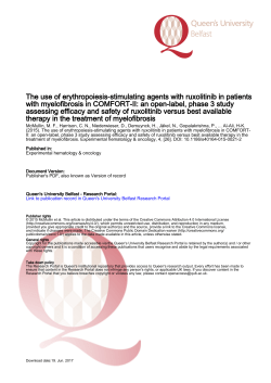 The use of erythropoiesis-stimulating agents with ruxolitinib in