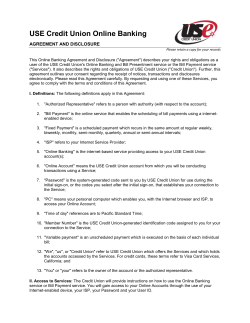 Online Banking Disclosure