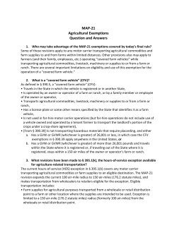 MAP-21 Agricultural Exemptions Question and Answers