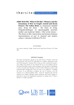 ANKE WALTER, &ldquo;What it felt like&rdquo;: Memory and the Sensations of