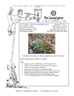 February 28 - Rotary Club of Glen Ridge