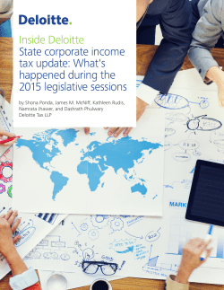 Inside Deloitte State corporate income tax update: What`s happened