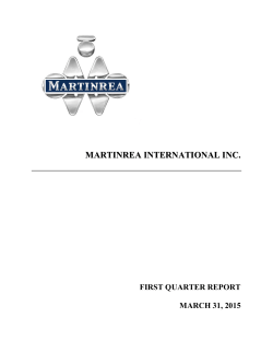 Interim Report 2015 Quarter 1 - Martinrea International Inc.